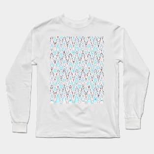 Frosty pattern, icicles like elements in light blue color Long Sleeve T-Shirt